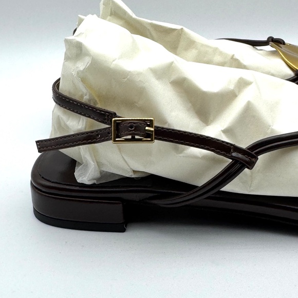 NIB JEFFREY CAMPBELL Chance Slingback Thong Sandals Women's Size 6 Brown Gold - Picture 7 of 12